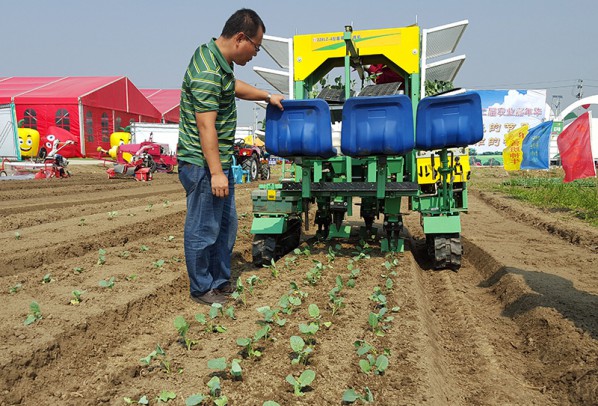 履帶四行蔬菜移栽機